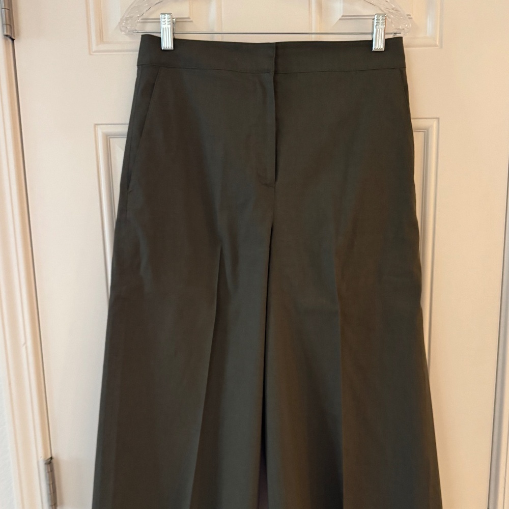 THEORY linen army green pants